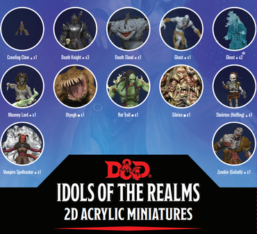 D&D: Idols of the Realms - Boneyard 2D Acrylic Miniatures - Set 1 (ONLINE ORDER ONLY)