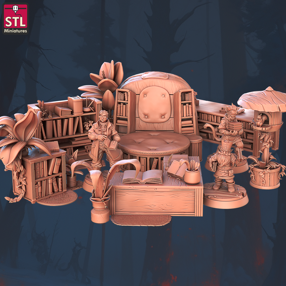 3D Printed STL Miniatures Books and Tomes Set 28 - 32mm War Gaming D&D (Online Only)