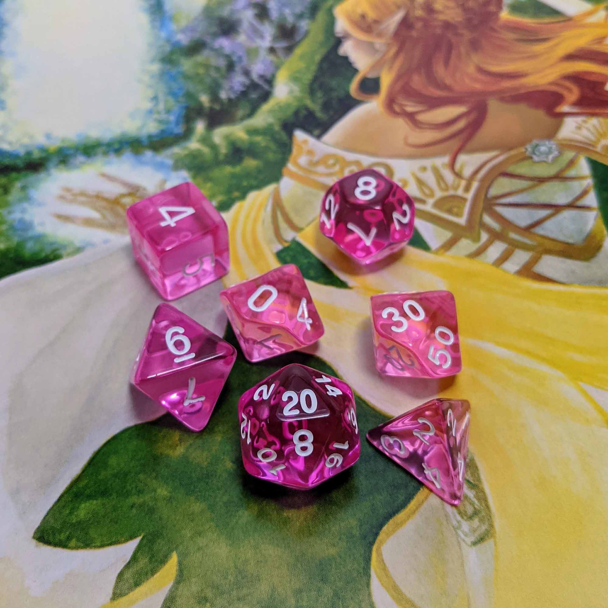 Boon of the Faerie - 7 Piece DnD Dice Set | Acrylic RPG Gaming Dice (ONLINE ORDER ONLY)