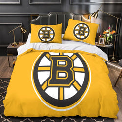Boston Bruins Bedding Set Pattren Quilt Duvet Cover Without Filler (Online Order Only)