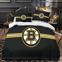 Boston Bruins Bedding Set Pattren Quilt Duvet Cover Without Filler (Online Order Only)