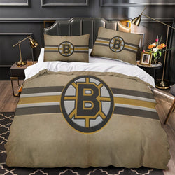 Boston Bruins Bedding Set Pattren Quilt Duvet Cover Without Filler (Online Order Only)