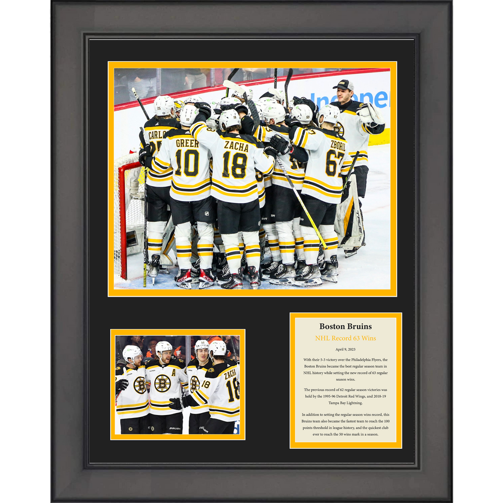 Framed 2023 Regular Season 63 Wins Record 11"x14" Hockey Three Photo Collage (ONLINE ORDER ONLY)