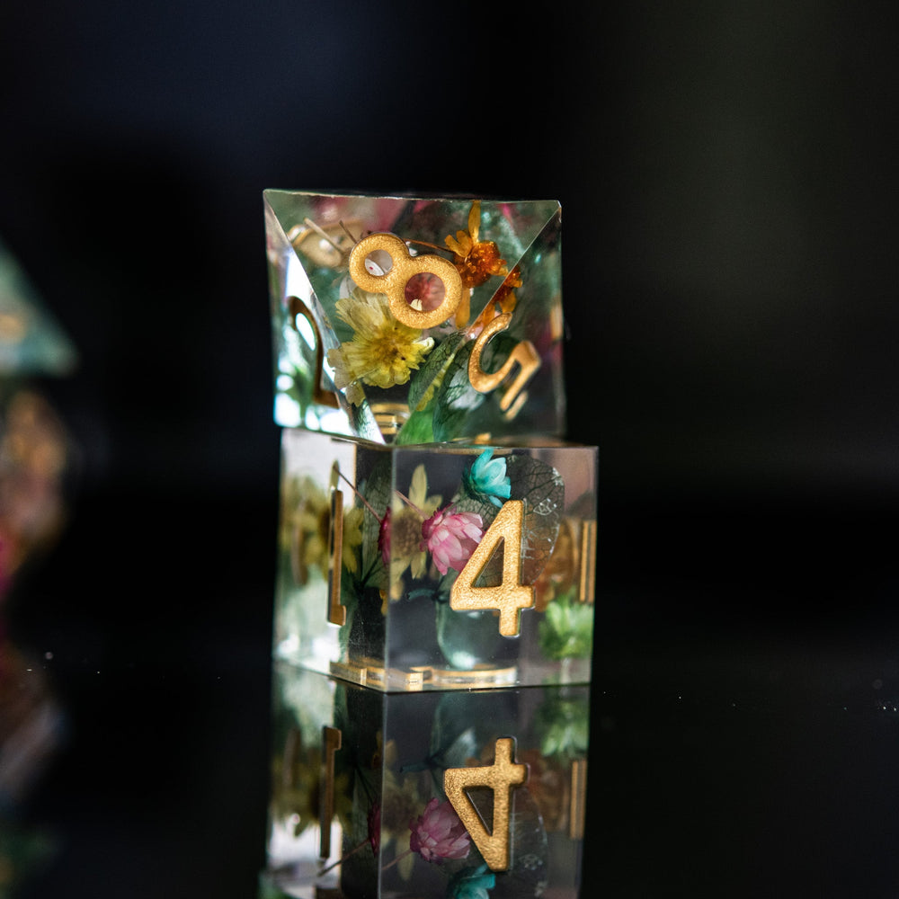 PRE-ORDER || Botanical Gardens Sharp-Edged Resin Dice Set