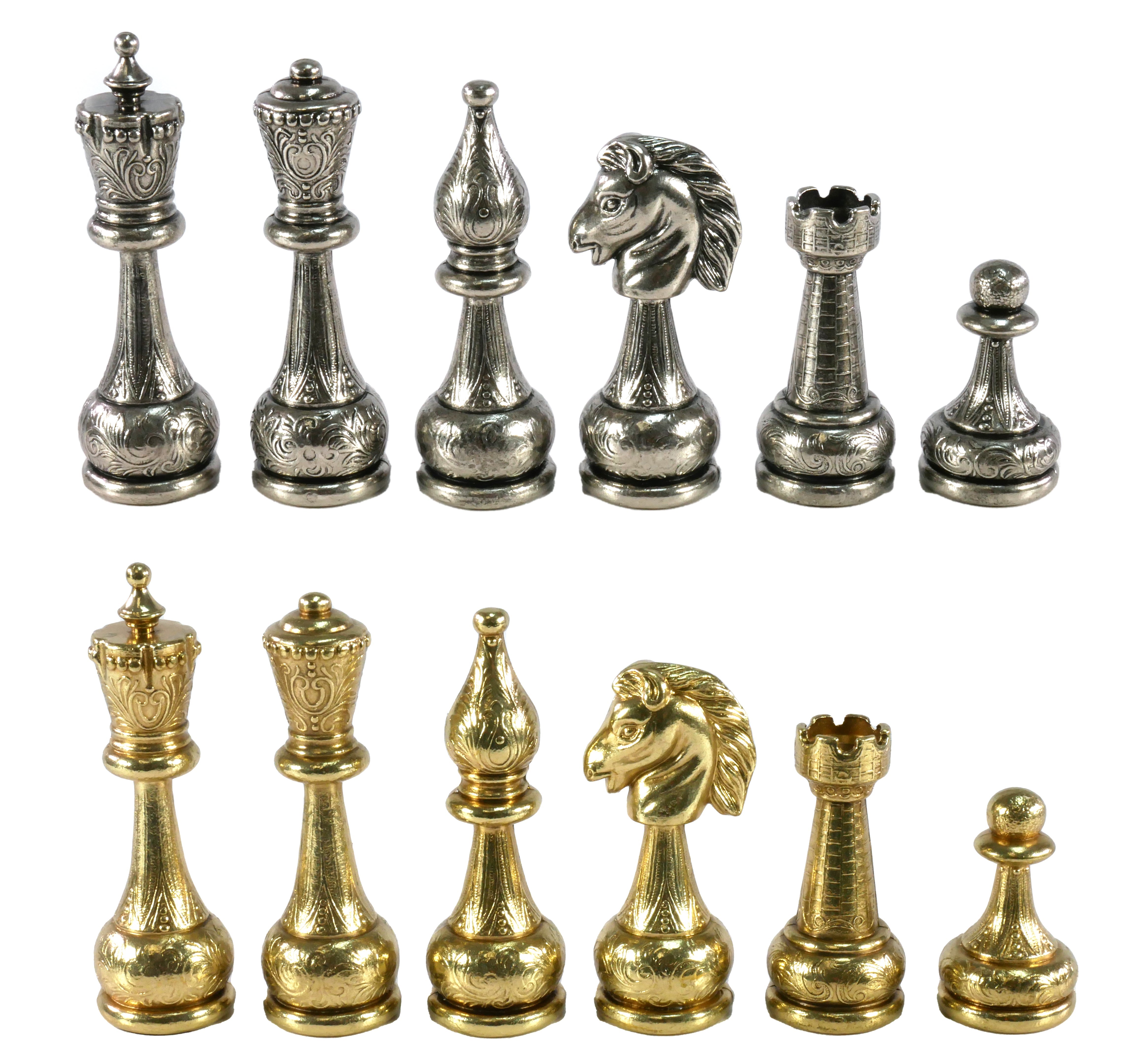 Chess Pieces - Large Staunton Style Metal Chess Pieces (ONLINE ORDER ONLY)