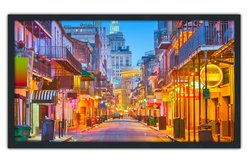 Professionally Framed Bourbon Street New Orleans Louisiana Skyline High-Resolution Panoramic Photo 12x22 Wall Art (ONLINE ORDER ONLY)