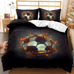 Boys Football Bedding Set Soccer Ball Duvet Cover Quilt Bed Linen Sets (Online Order Only)