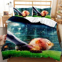 Boys Football Bedding Set Soccer Ball Duvet Cover Quilt Bed Linen Sets (Online Order Only)