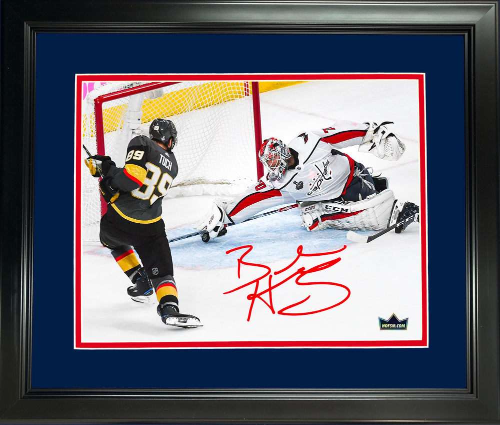 Framed Braden Holtby  The Save  2018 Stanley Cup Washington Capitals Facsimile Laser Engraved Signature Auto 11"x14" Hockey Photo HOFSM Holo (ONLINE ORDER ONLY)