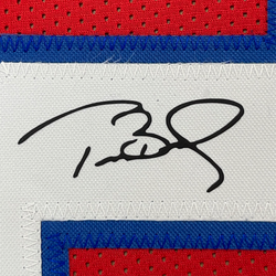 Framed Facsimile Autographed Tom Brady 35x39 New England Red Reprint Laser Auto Football Jersey (ONLINE ORDER ONLY)