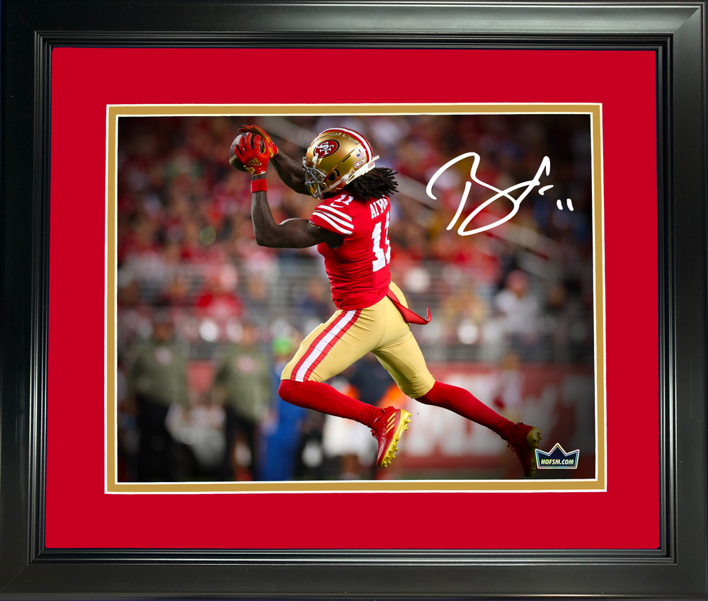 Framed Brandon Aiyuk San Francisco 49ers Facsimile Laser Engraved Signature Auto 11"x14" Football Photo HOFSM Holo (ONLINE ORDER ONLY)