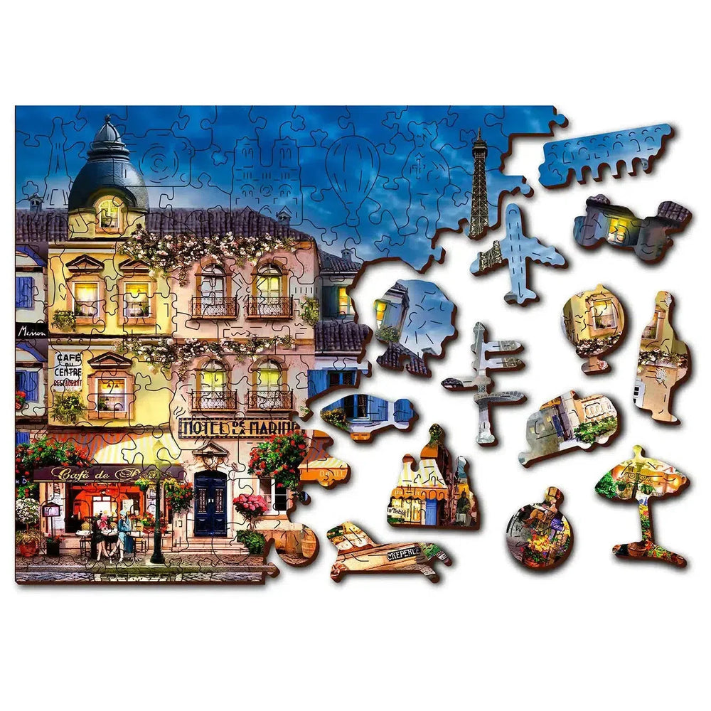 Breakfast in Paris 150 Piece Wood Jigsaw Puzzle Wooden City (ONLINE ORDER ONLY)