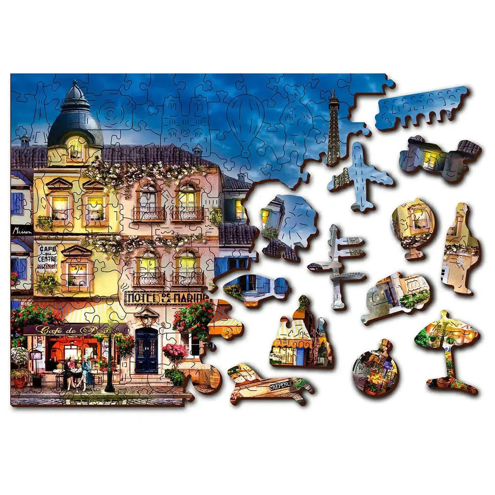 Breakfast in Paris 300 Piece Wood Jigsaw Puzzle Wooden City (ONLINE ORDER ONLY)