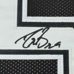 Framed Facsimile Autographed Drew Brees 35x39 Purdue Black Reprint Laser Auto College Football Jersey Size Men's XL (ONLINE ORDER ONLY)