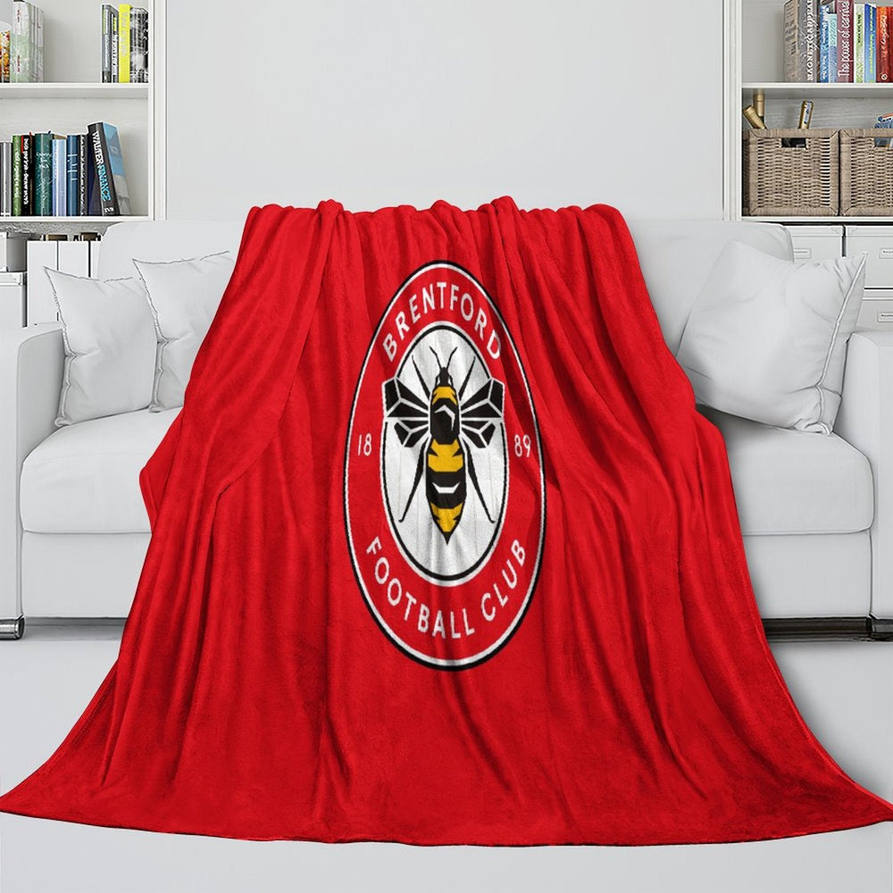 Brentford FC Blanket Flannel Fleece Throw Room Decoration (Online Order Only)