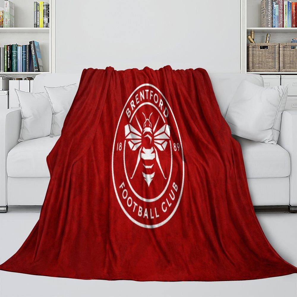 Brentford FC Blanket Flannel Fleece Throw Room Decoration (Online Order Only)