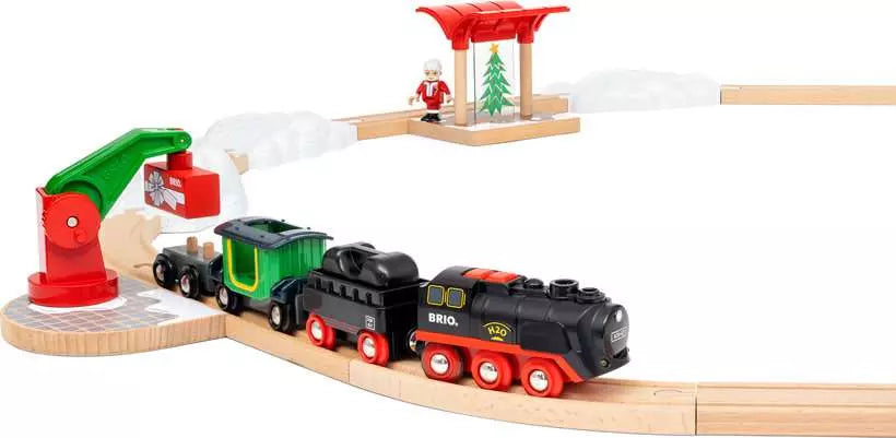 Brio: World Train Set Christmas Steaming Train Set (ONLINE ORDER ONLY)