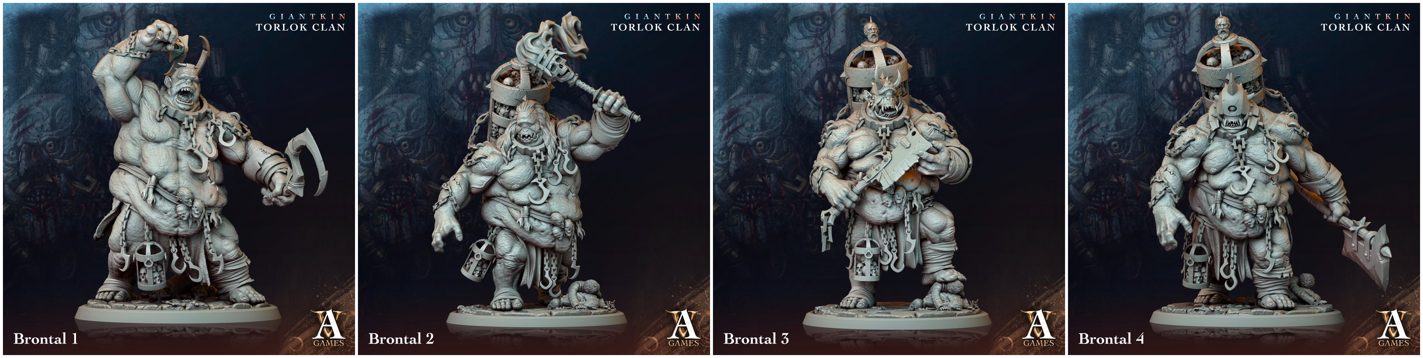 3D Printed Archvillain Games Giantkin - Torlok Clan Brontal 28 32mm D&D (Online Only)
