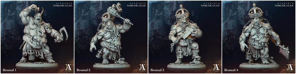 3D Printed Archvillain Games Giantkin - Torlok Clan Brontal 28 32mm D&D (Online Only)
