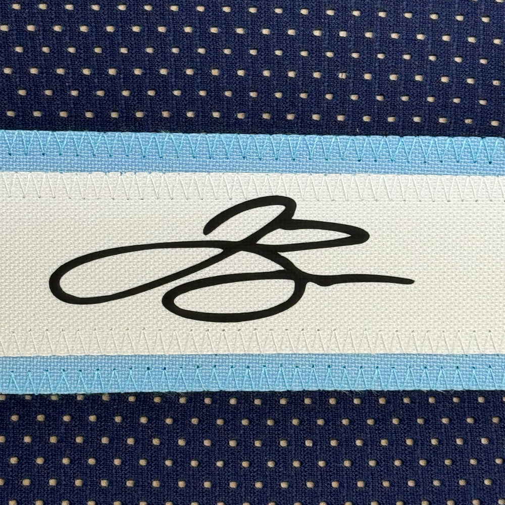 Framed Facsimile Autographed Jalen Brunson 35x39 Villanova Blue Reprint Laser Auto College Basketball Jersey (ONLINE ORDER ONLY)
