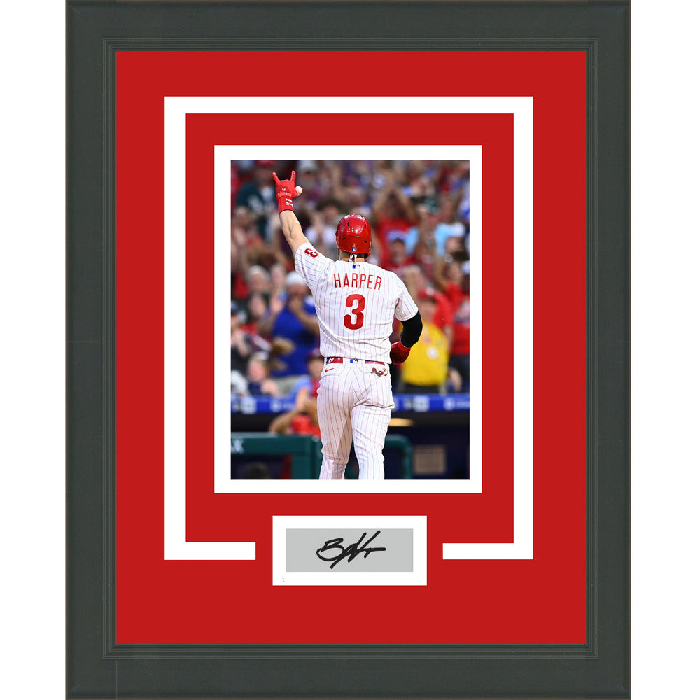 Framed Bryce Harper Facsimile Laser Engraved Signature Auto Philadelphia Phillies 11x14 Baseball Photo (ONLINE ORDER ONLY)