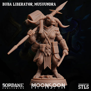 3D Printed Sordane Publishing Buba Freedom Fighter Musuundra Moonsoon 28 32mm D&D (Online Only)