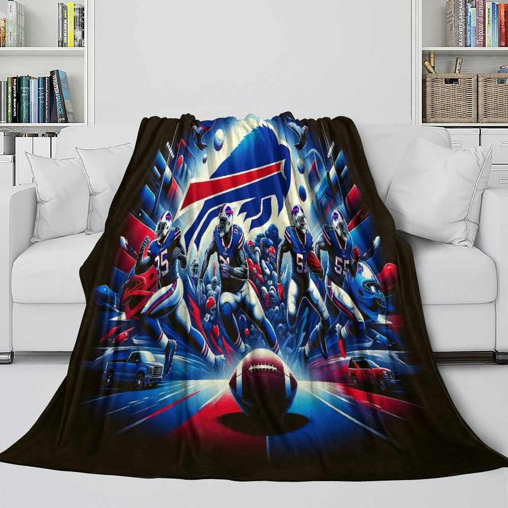 Buffalo Bills Blanket Flannel Fleece Throw Room Decoration (Online Order Only)