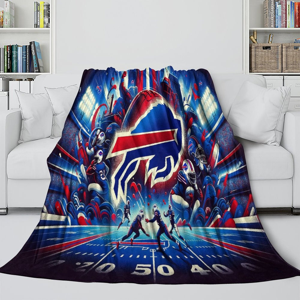 Buffalo Bills Blanket Flannel Fleece Throw Room Decoration (Online Order Only)