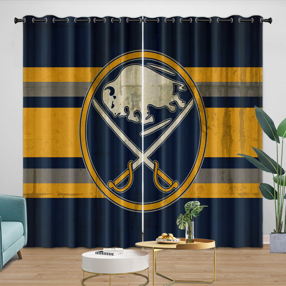 Buffalo Sabres Curtains Blackout Window Drapes Room Decoration (Online Order Only)