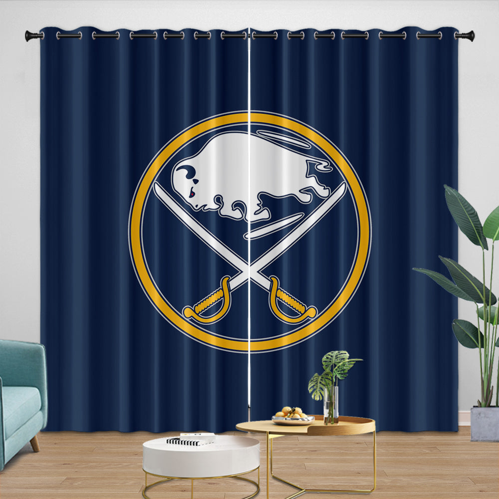 Buffalo Sabres Curtains Blackout Window Drapes Room Decoration (Online Order Only)