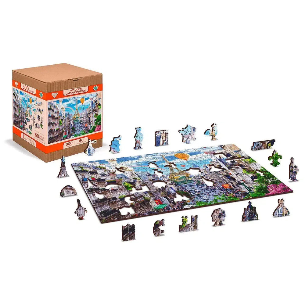 Bustling Paris 300 Piece Wood Jigsaw Puzzle Wooden City (ONLINE ORDER ONLY)