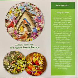 Busy Birdhouse Backyard Birds 300 Piece Round Jigsaw Puzzle Leap Year (ONLINE ORDER ONLY)