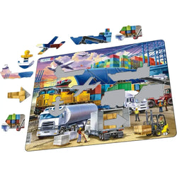 Busy Cargo Hub 37 Piece Tray Jigsaw Puzzle Larsen