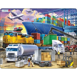 Busy Cargo Hub 37 Piece Tray Jigsaw Puzzle Larsen
