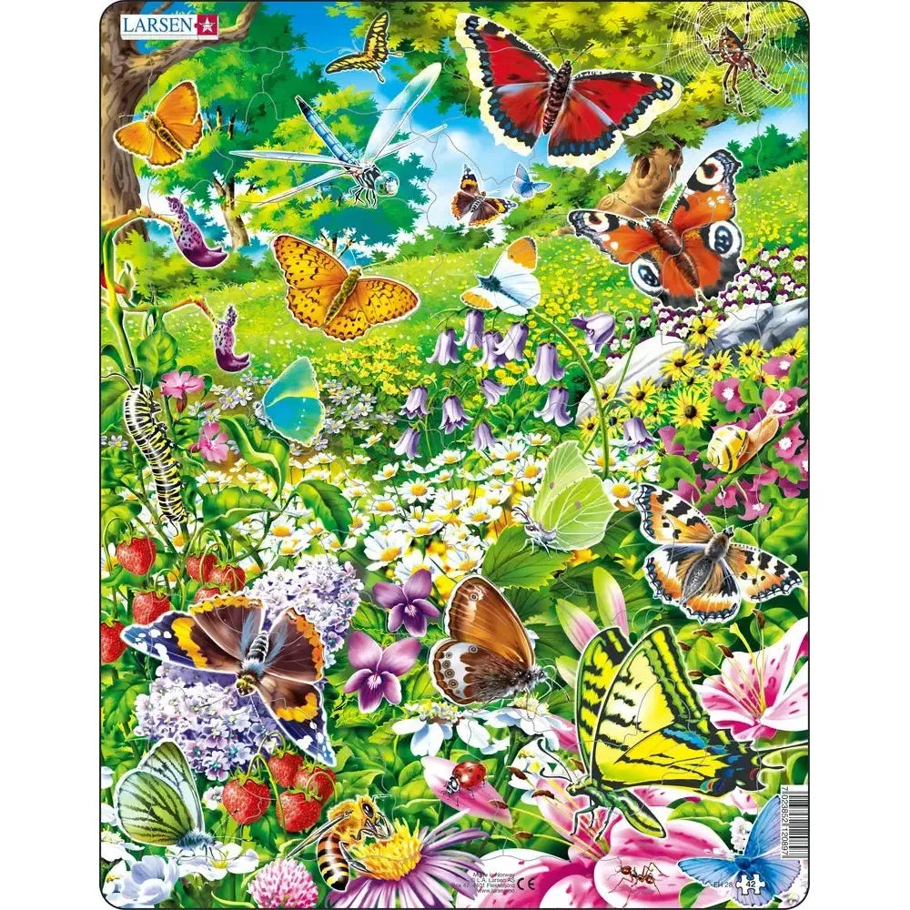Butterflies 42 Piece Tray Jigsaw Puzzle Larsen