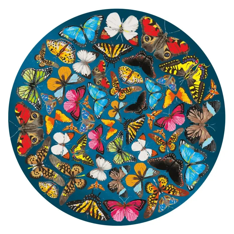 Butterflies 424 Wood Piece Double-Sided Round Jigsaw Puzzle Curiosi (ONLINE ORDER ONLY)