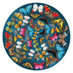 Butterflies 424 Wood Piece Double-Sided Round Jigsaw Puzzle Curiosi (ONLINE ORDER ONLY)