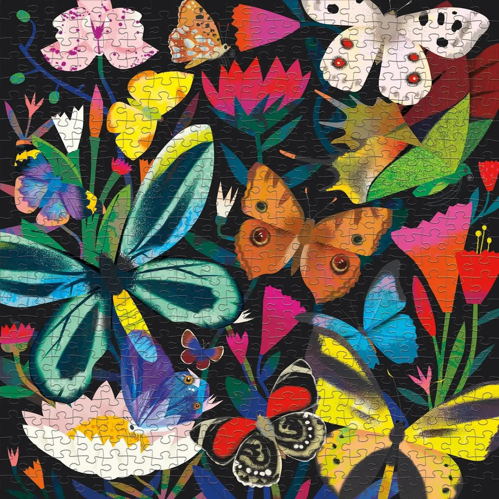 Butterflies Illuminated 500 Piece Glow in the Dark Jigsaw Puzzle Mudpuppy (ONLINE ORDER ONLY)