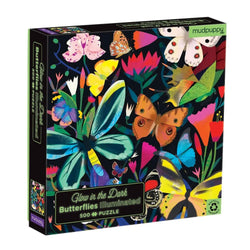 Butterflies Illuminated 500 Piece Glow in the Dark Jigsaw Puzzle Mudpuppy (ONLINE ORDER ONLY)