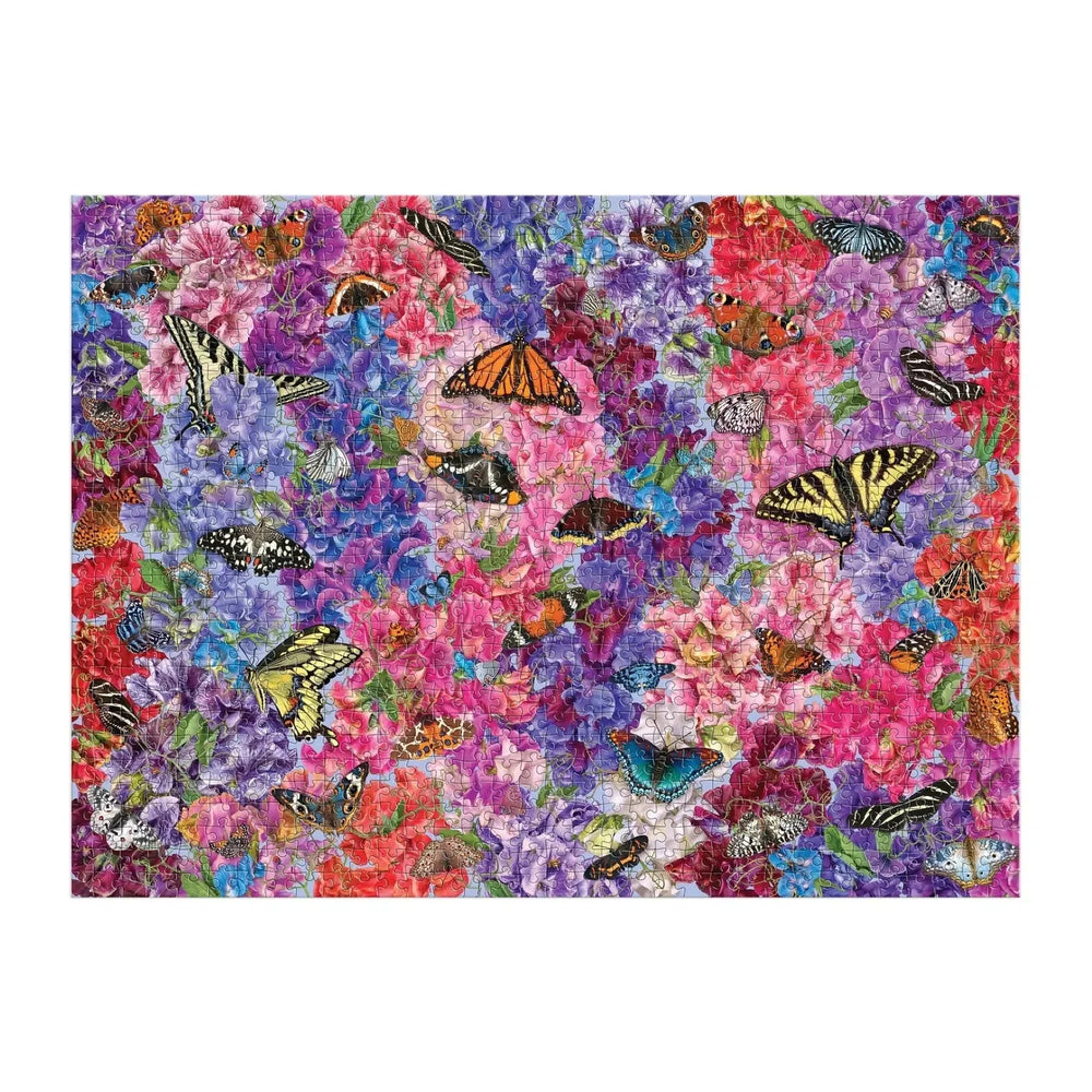 Butterflies in the Sweet Peas 1000 Piece Jigsaw Puzzle Galison (ONLINE ORDER ONLY)