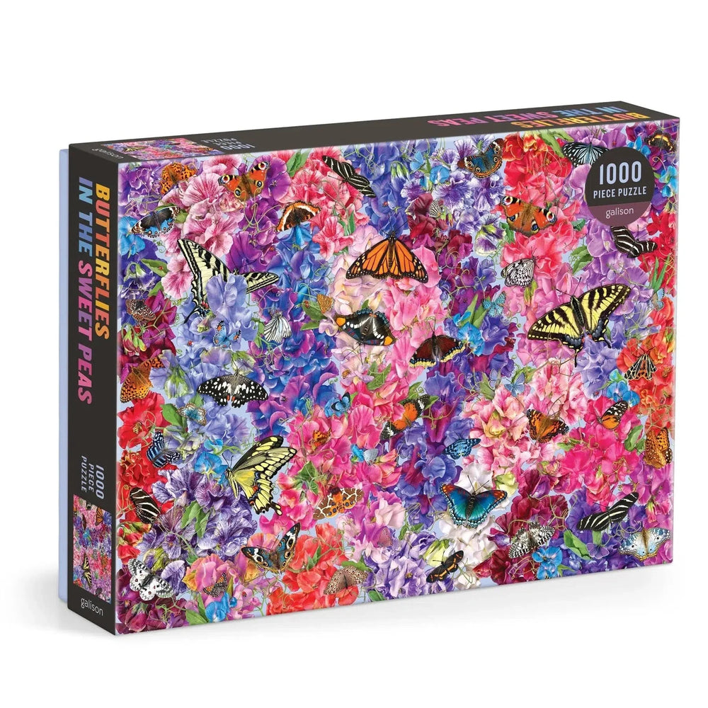 Butterflies in the Sweet Peas 1000 Piece Jigsaw Puzzle Galison (ONLINE ORDER ONLY)