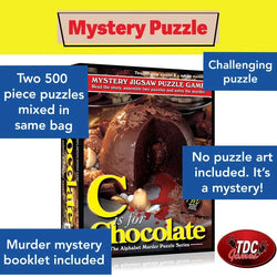 C is for Chocolate Set of 2 500 Piece Mystery Jigsaw Puzzles TDC