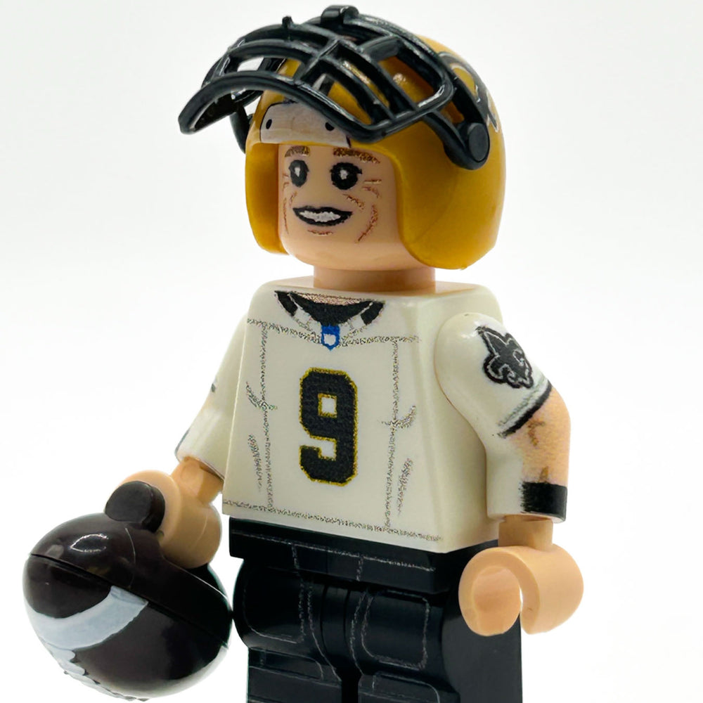 #9 QB New Orleans Football Player Minifig made using LEGO parts - B3 Customs (ONLINE ORDER ONLY)