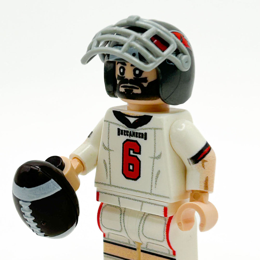 #6 QB Tampa Bay Football Player Minifig made using LEGO parts - B3 Customs (Online Order Only)