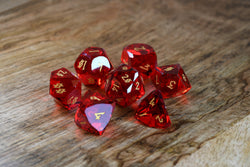 Ruby Multifaceted Glass Dice Set (ONLINE ORDER ONLY)