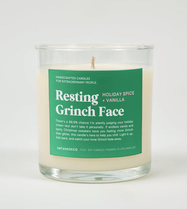 Resting Grinch Face | Funny Christmas Candle (ONLINE ORDER ONLY)
