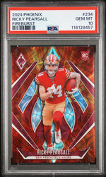 Graded 2024 Panini Phoenix Ricky Pearsall #234 Fire Burst /350 Rookie RC Football Card PSA 10 Gem Mint (ONLINE ORDER ONLY)