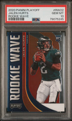 Graded 2020 Panini Playoff Jalen Hurts #RW22 Rookie Wave Rookie RC Football Card PSA 10 Gem Mint (ONLINE ORDER ONLY)