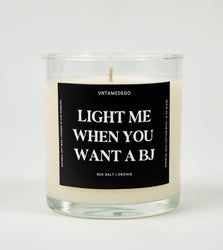 Light Me When You Want A BJ Glass Candle (Online Order Only)