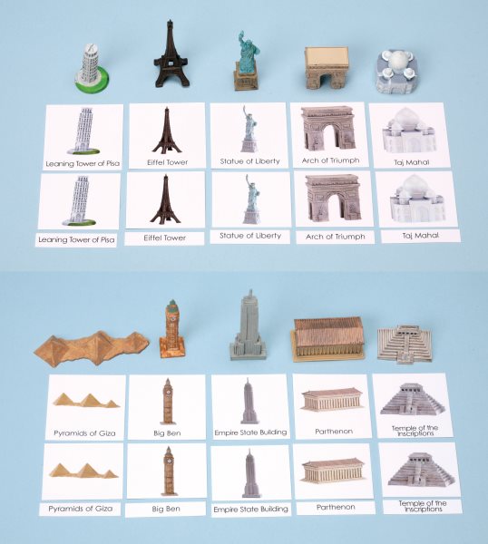 Around the World Landmarks Replicas Set 1 & Laminated 3-Part Cards (ONLINE ORDER ONLY)